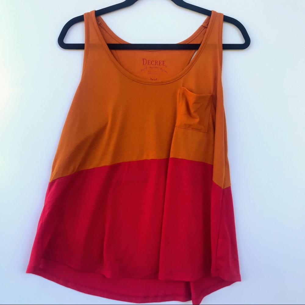 Analogous Orange and Red Flowing Tank Top❤️🧡❤️🧡